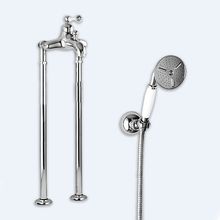 Напольный смеситель однорычажный с ручным душем Cezares MARGOT-VDPM-01-Bi Хром ручки Белая Напольный смеситель однорычажный с ручным душем Cezares MARGOT-VDPM-01-Bi Хром ручки Белая