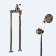 Напольный смеситель однорычажный с ручным душем Cezares MARGOT-VDPM-02-Bi/A Бронза ручки Белая/Металл Напольный смеситель однорычажный с ручным душем Cezares MARGOT-VDPM-02-Bi/A Бронза ручки Белая/Металл