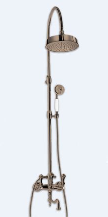 Душевая колонна со смесителем с поворотным изливом, верхним и ручным душем Cezares MARGOT-CVDF-02-M Бронза ручки Бронза