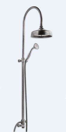 Душевая колонна с ручным и верхним душем с подводом воды из стены, ручки металл Cezares VINTAGE-CAI-01-M Хром ручки Металл