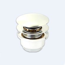 Донный клапан Excellent Click-Clack (белый) Универсальный донный клапан для раковин с переливом и без. Материал - латунь. Диаметр накладки - 63 мм.