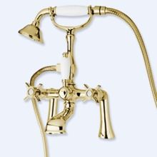 Смеситель на борт ванны с ручным душем Cezares GOLF-PBV-03/24-Bi Золото 24 карат ручки Золото 24 карат Смеситель на борт ванны с ручным душем Cezares GOLF-PBV-03/24-Bi Золото 24 карат ручки Золото 24 карат