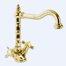 Смеситель на раковину с донным клапаном Cezares LORD-LS2-03/24 Золото 24 карат ручки Золото 24 карат