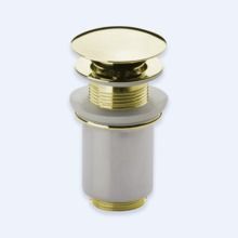 Донный клапан для накладных раковин с системой "Клик-клак" с переливом Cezares CZR-SAT1-03/24 Золото 24 карат