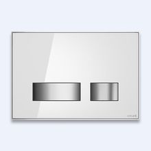 Кнопка для инсталляции Cersanit MOVI, стекло, белый глянцевый, универсальная, с монтажной рамкой, Сорт1 BU-MOV/Whg/Gl