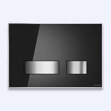 Кнопка для инсталляции Cersanit MOVI, стекло, черный глянцевый, универсальная, с монтажной рамкой, Сорт1 BU-MOV/Blg/Gl