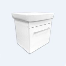 Garda TENNO 50  комплект мебели подвесной (тумба + раковина Мини 50-СК), цвет выбеленное дерево/белый глянец, TN-T50W/Wd