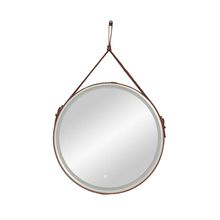Зеркало для ванной Uperwood Round 80 см, LED подсветка, сенсор, коричневый ремень