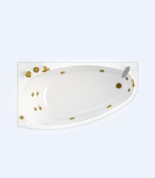 Акриловая ванна Radomir Орсини-Стандарт 1600*900 компл. Gold левая, метал.каркас, слив, фронт.панель, 4станд.форс.по периметру, 2минифорс.для ног, 4ст