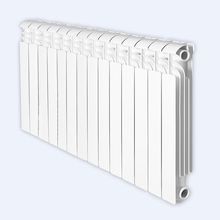 Радиатор алюминиевый боковое подключение (белый RAL 9010) Global ISEO 350 14 секций