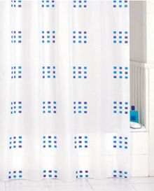 Штора для ванной комнаты, 100% полиэстер, Milardo Geometrics SCMI040P Размер 200х180 см, 12 колец в комплекте