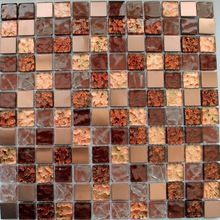 Мозаика стеклянная с камнем Керамоград 012 23*23 (300х300х6)
