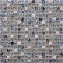 Мозаика стеклянная с камнем Керамоград GS100B 15*15 (300х300х8 / 6)