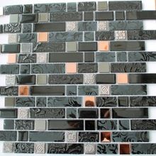 Мозаика стеклянная с камнем Керамоград DGFW010 20*20, 20*40 (304х304х8/6)