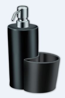 Диспенсер для мыла фарфоровый настольный Dededimos 16T1-OМ, цвет черный