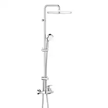 Tempesta Cosmopolitan 250 Душевая система CUBE с 1-рычажным смесителем для ванны настенного монтажа (квадратный верхний душ 250х250 мм, 1 режим струи
