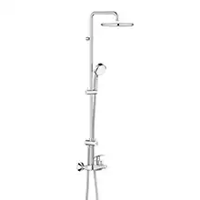 Tempesta Cosmopolitan 250 Душевая система с 1-рычажным смесителем для ванны настенного монтажа (круглый верхний душ Ø250, 1 режим струи Rain с DripSto