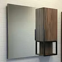 COMFORTY. Зеркало-шкаф "Равенна Лофт-90" дуб темно-коричневый
