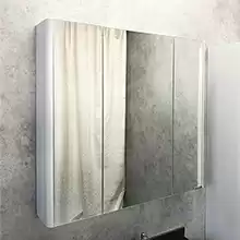 COMFORTY. Зеркало-шкаф "Сорренто-90" светло-серый