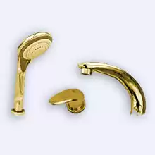 Смеситель для ванны RavSlezak Dunaj D469.5YZ на 3отв.переключ.в миксе, душевой шланг с пружиной 2м золото