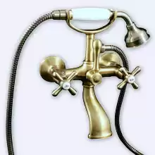 Смеситель для ванны RavSlezak Morava Retro MK159.5/2SM классический с душем LUX керамич.головка бронза