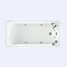 Акриловая ванна Radomir Ника-Стандарт 1500*700 компл. Chrome метал.каркас, слив, фронт.панель, 6станд.форс.по периметру