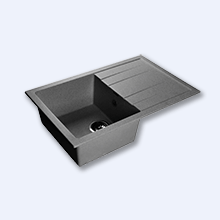 Кухонная мойка врезная GranFest Quadro GF-Q780L.310 из искусственного камня 780x500x200 серый