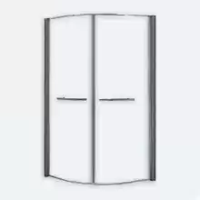 Дверки душевые полукруглые Iddis Elansa E20R099i23, двойные распашные с функцией лифтинг, полукруглые, профиль глянцевый хром, прозрачное стекло, низк