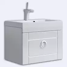 Тумба с умывальником подвесная с ящиком Aqwella Инфинити Infinity 600, цвет белый, две части (Inf.01.06/001)