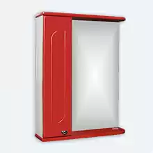 Шкаф-зеркало Радуга Красный 55 левый Айсберг