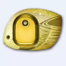 Мойка Alveus Atoll Fish 1, желтая, левая 1 чаша автоматический клапан 3,5"; сифон, 730x525, бронза