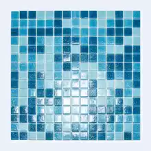 Мозаика стекло Elada Econom МС107Р (327*327мм) голубая на бумаге