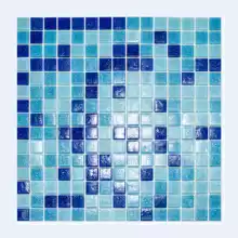 Мозаика стекло Elada Econom MC128 (327*327мм) сине-голубой микс