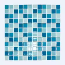 Мозаика стекло Elada Crystal CB301 (327*327мм) бело-голубой