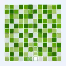 Мозаика стекло Elada Crystal CB606 (327*327мм) бело-зелёный микс