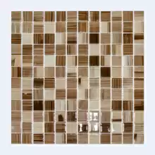 Мозаика стекло Elada Crystal JSM-CH1018 (327*327мм) бежевая полосатая