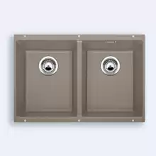 Кухонная мойка Blanco Subline 350/350-U 460x755 silgranit серый беж с клапаном-автоматом 517432