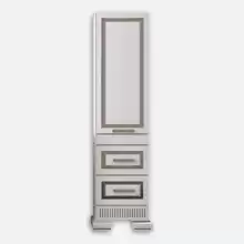 Шкаф-пенал Opadiris Оникс белый с серебренной патиной правый 488х1800х399