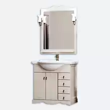 Комплект мебели Opadiris Клио 70 орех белый (тумба с раковиной + зеркало) 770х890х510
