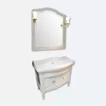 Комплект мебели Opadiris Лоренцо 100 белый (тумба с раковиной + зеркало) 1000х912х535