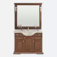 Комплект мебели Opadiris Риспекто 105 орех антикварный (тумба с раковиной + зеркало) 1070х905х510