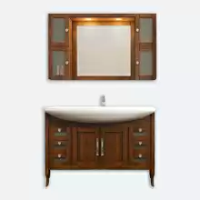 Комплект мебели Opadiris Мираж 120 светлый орех (тумба с раковиной + зеркало) 1215х880х480