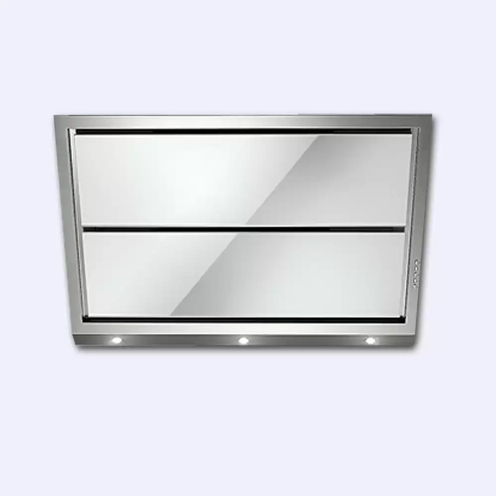 Кухонная вытяжка Falmec Design Gleam 90 пристенная (короб-опция) нерж.сталь AISI 304+белое стекло