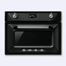 Духовой шкаф Smeg Victoria SF4920MCN компакт.комбинир. с микр.печью, 60см, выс.45см, черный