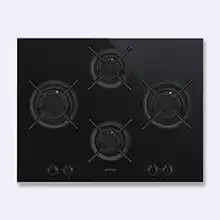 Варочная панель Smeg Dolce Stil Novo PV664LCNX газовая 65см, черная стеклокерамика, профиль нерж.сталь