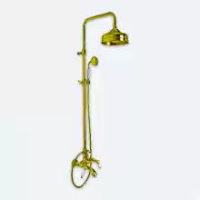Душевая система с верхним душем 200mm изливом на ванну и ручным душем Fima Carlo Frattini, серия Herend золото , F5404/2OR