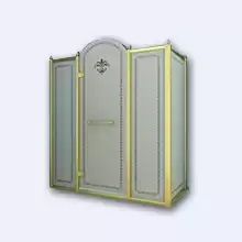 Прямоугольное пристенное душевое ограждение Cezares Retro, одна распашная дверь, RETRO-AH-14-130/100-PP-G-R 1300x1000x1950 мм