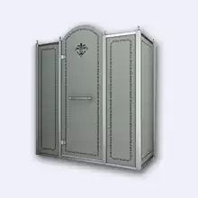 Прямоугольное пристенное душевое ограждение Cezares Retro, одна распашная дверь, RETRO-AH-14-150/90-PP-Cr-R 1500x900x1950 мм