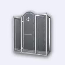 Прямоугольное пристенное душевое ограждение Cezares Retro, одна распашная дверь, RETRO-AH-14-150/90-CP-Cr-L 1500x900x1950 мм