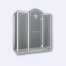 Прямоугольное пристенное душевое ограждение Cezares Retro, одна распашная дверь, RETRO-AH-14-130/100-CP-G-R 1300x1000x1950 мм